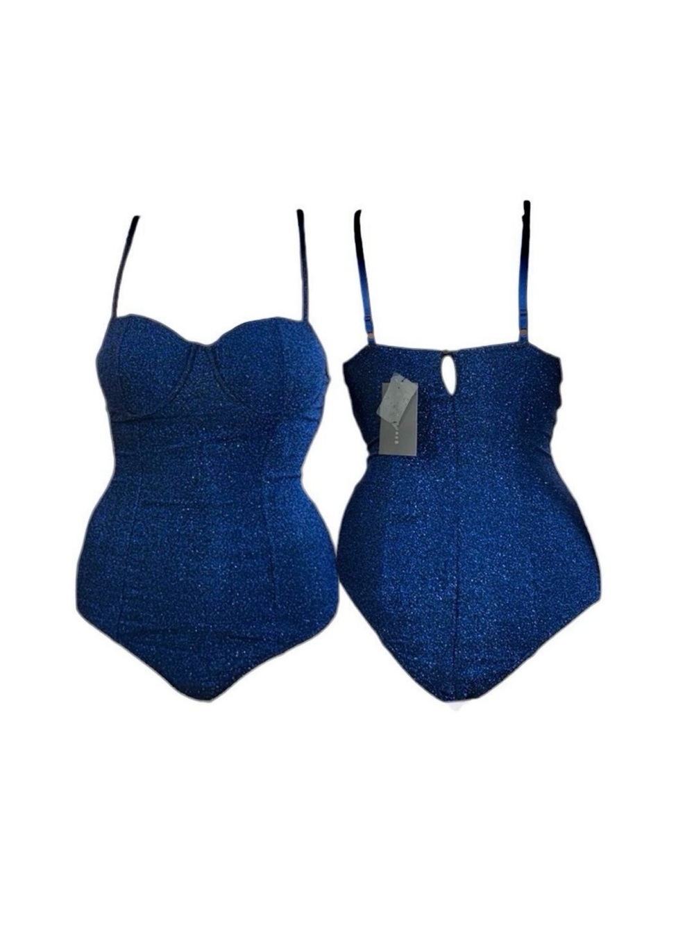Sparkle Navy Bodysuit with Adjustable Straps